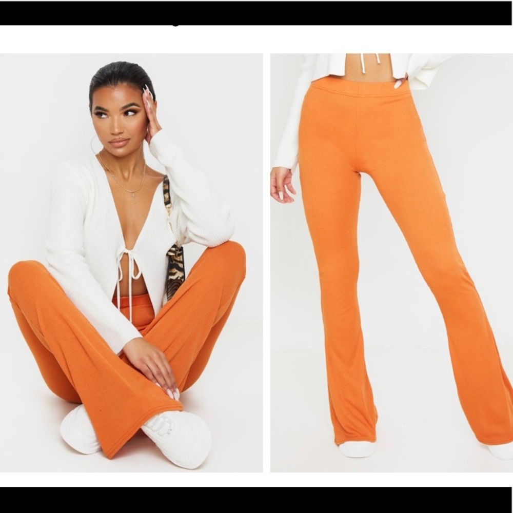 PLT Orang Ribbed Flare Pants